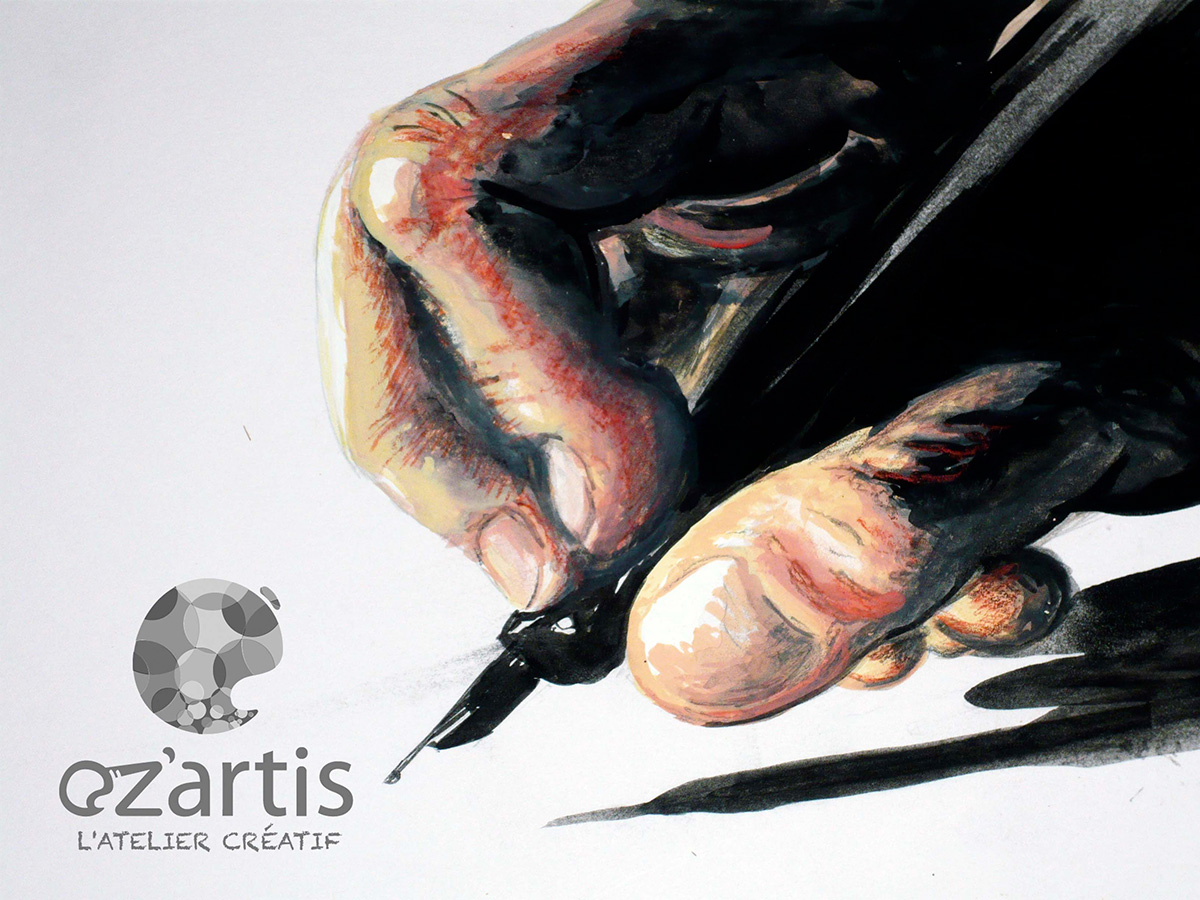 Dessin mathieu main gouache