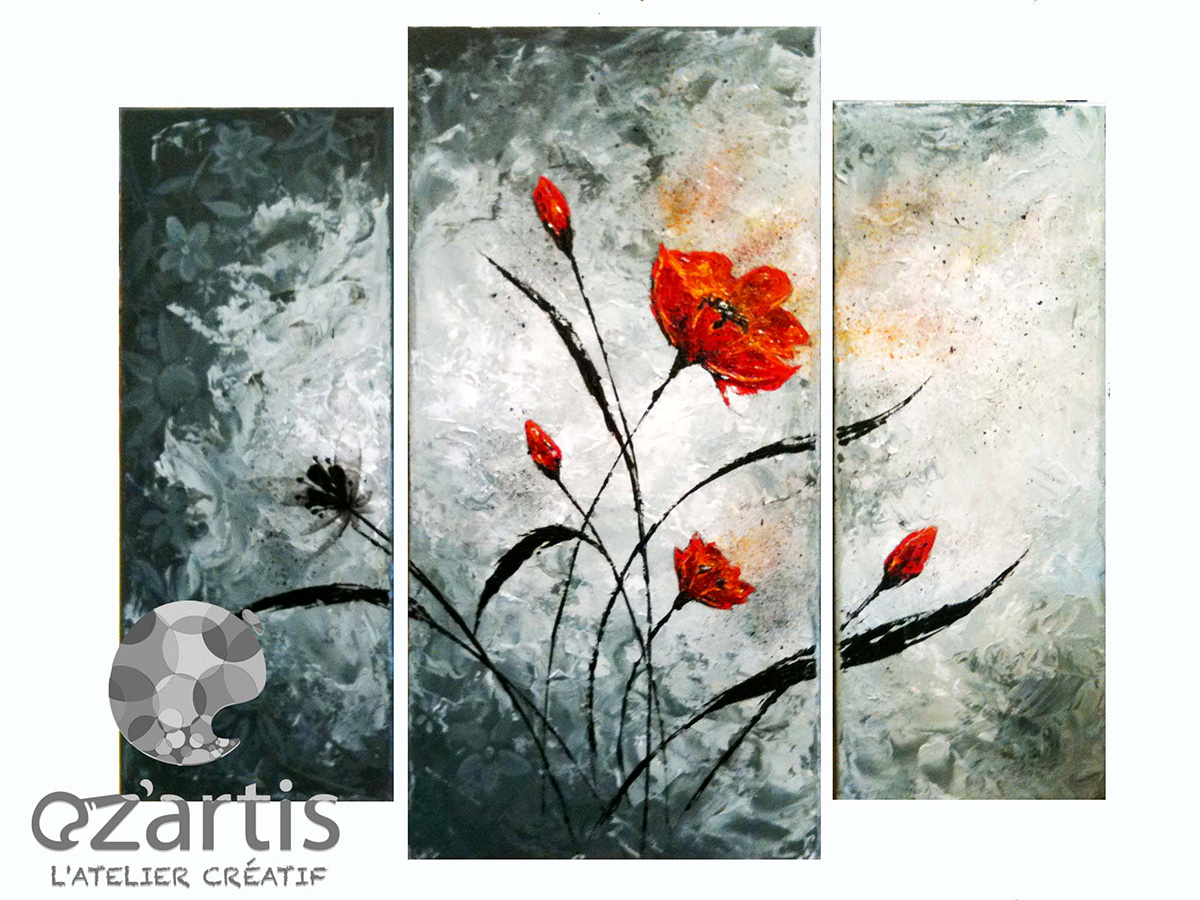 triptyque coquelicots