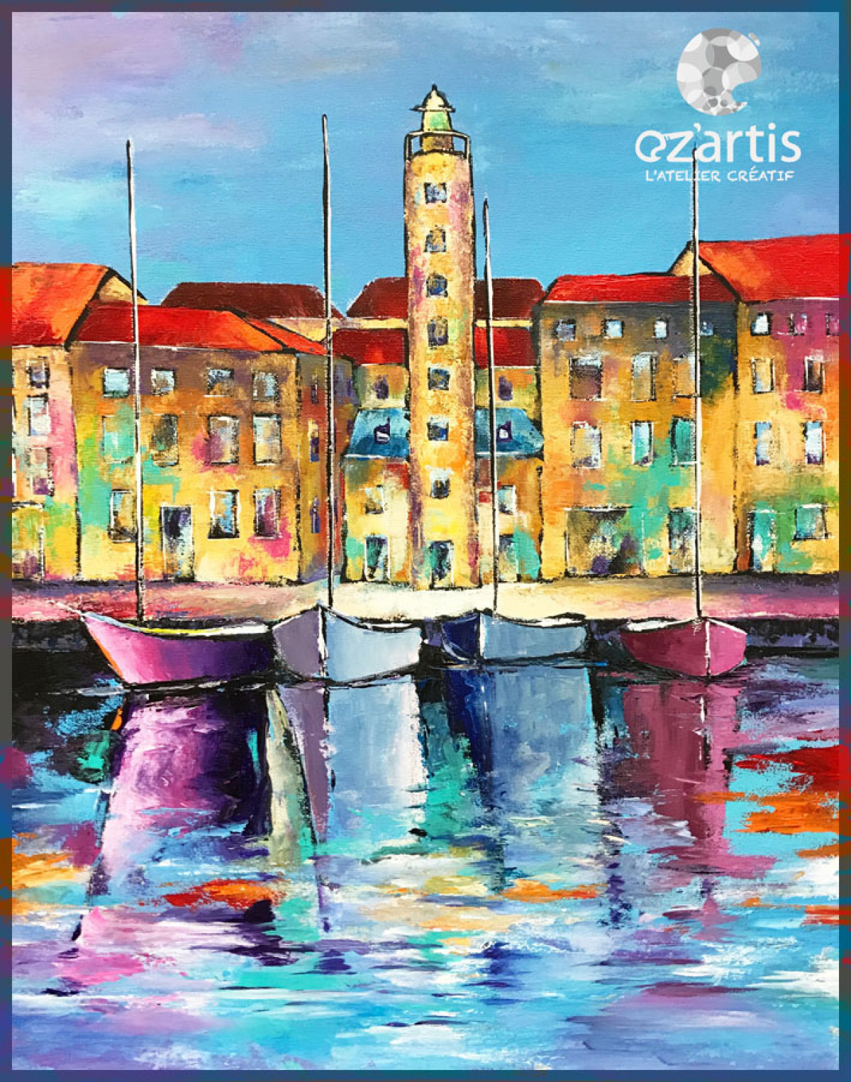 peinture acrylique Phare La Rochelle Mathieu