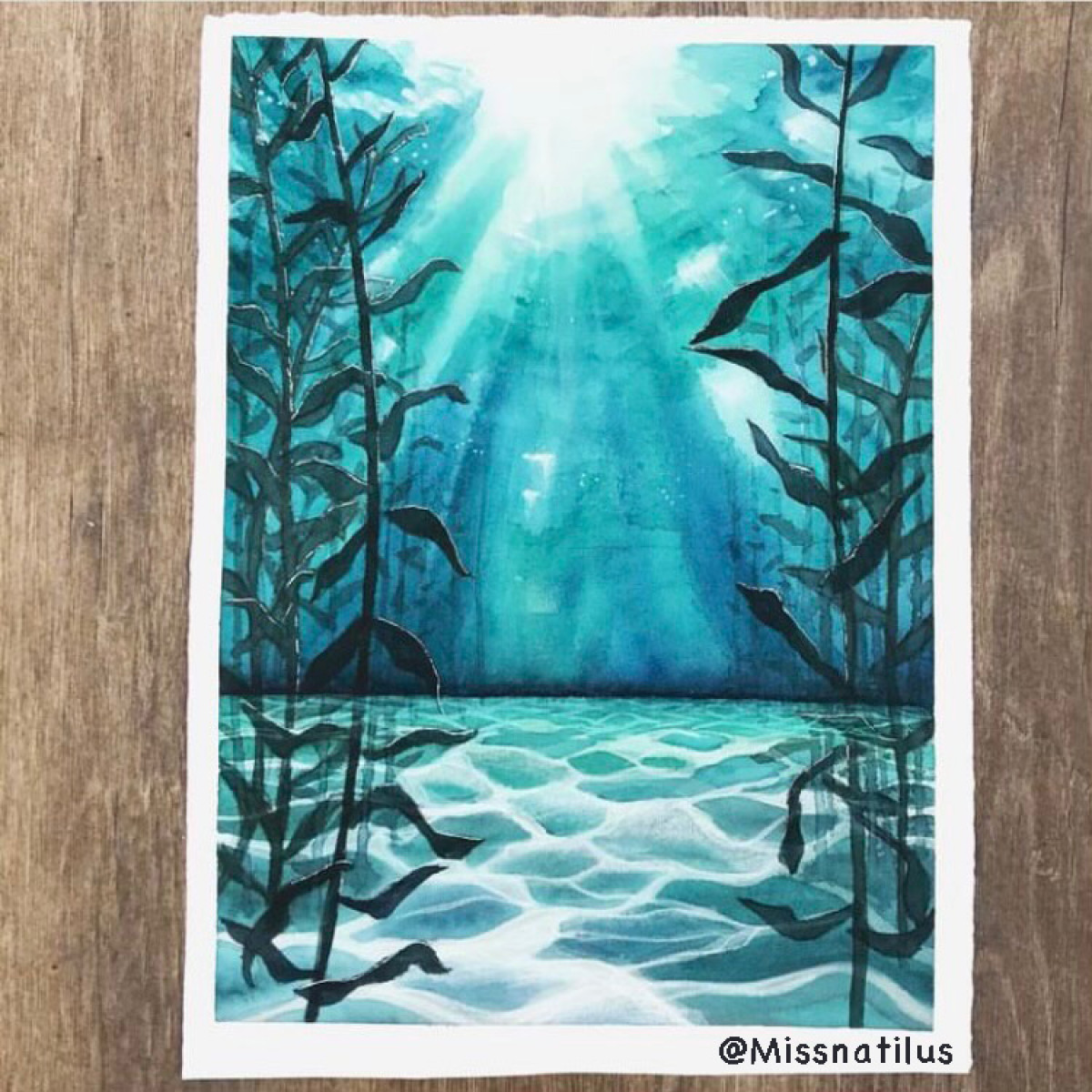 AQUARELLE FOND MARIN @missnatilus